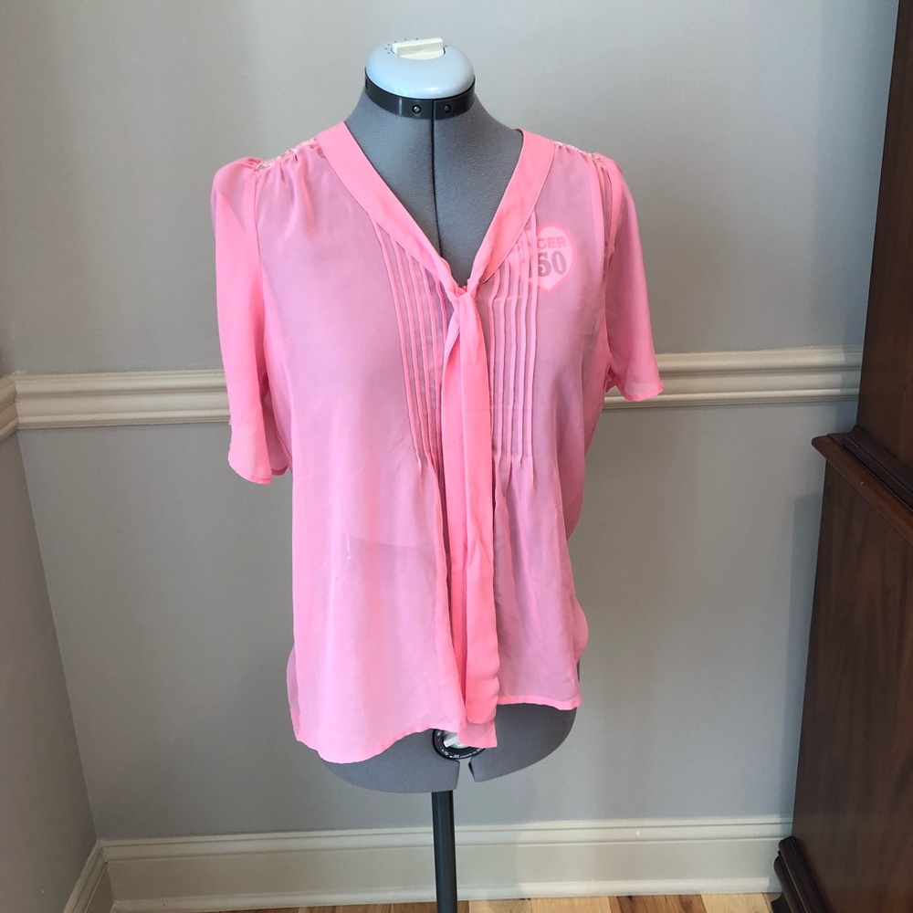 Coral Lace Blouse